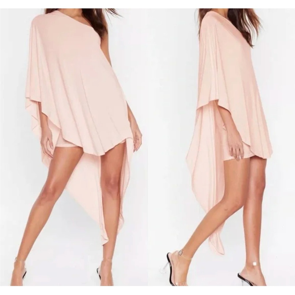Nasty‎ Gal The Answer to Your Layers Dress Blush Pink High Low Size US 2 NEW